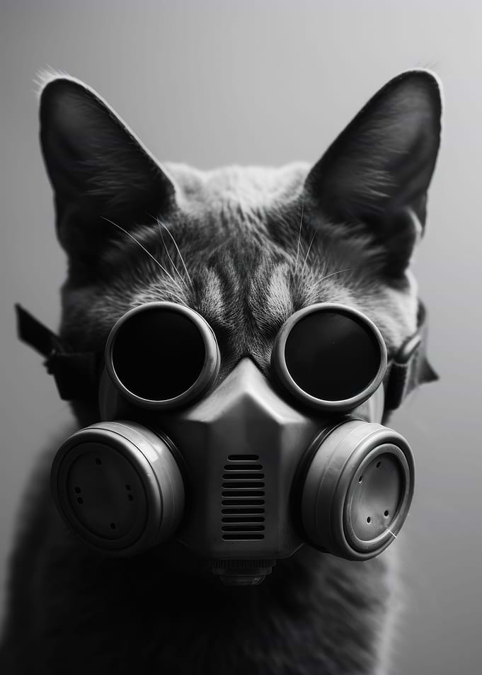 Cats in Combat Gas Mask