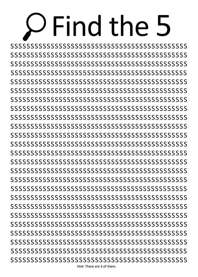 Find the 5 in S