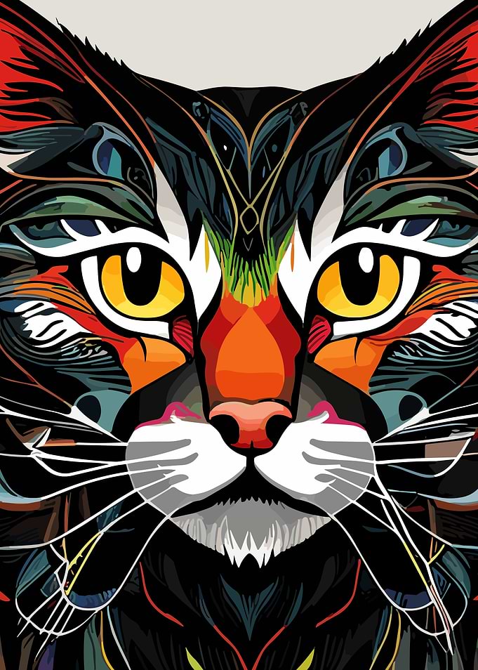 Cat Face Abstract