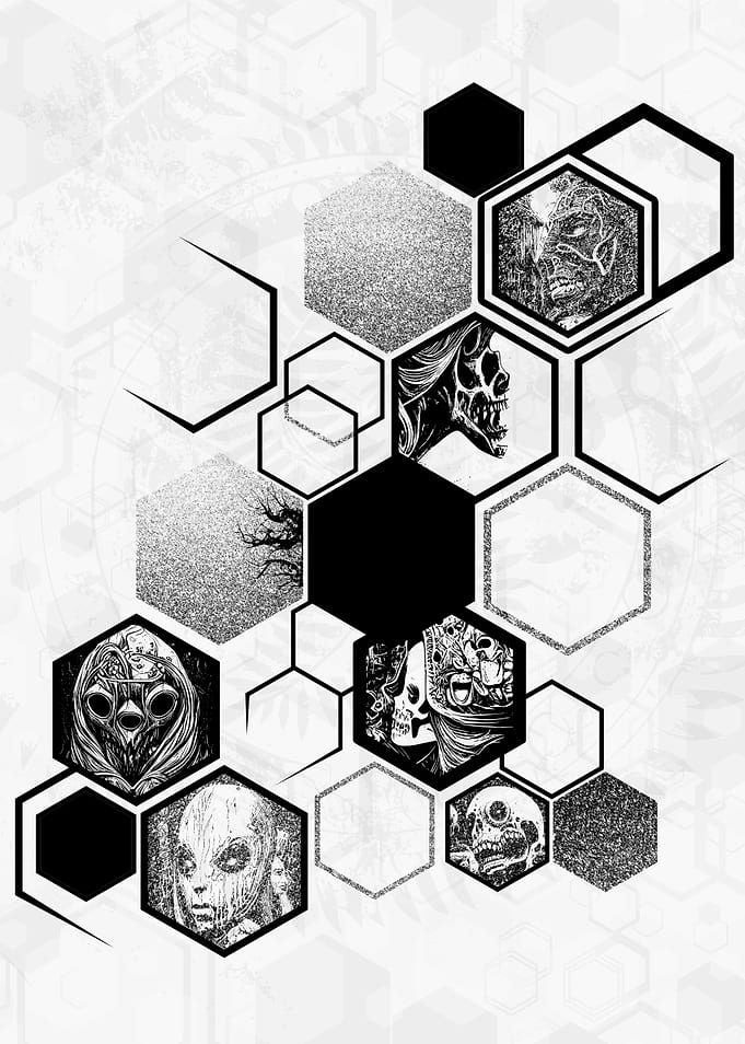 Skulls and hexagons