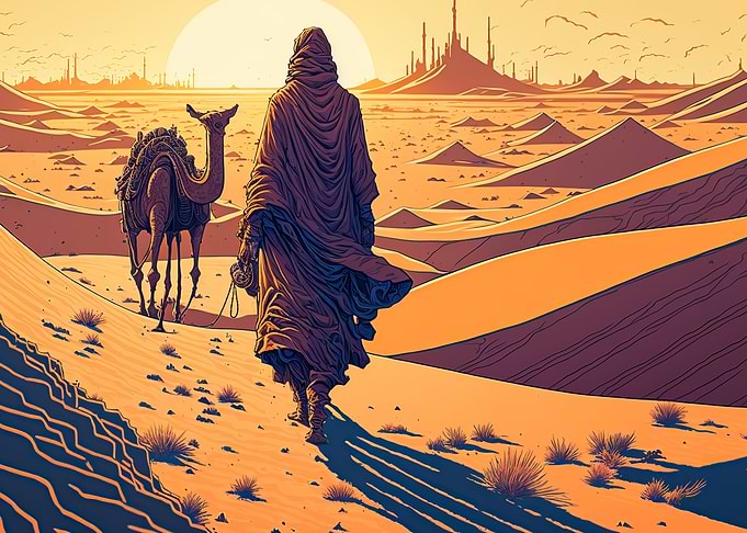 Camels desert