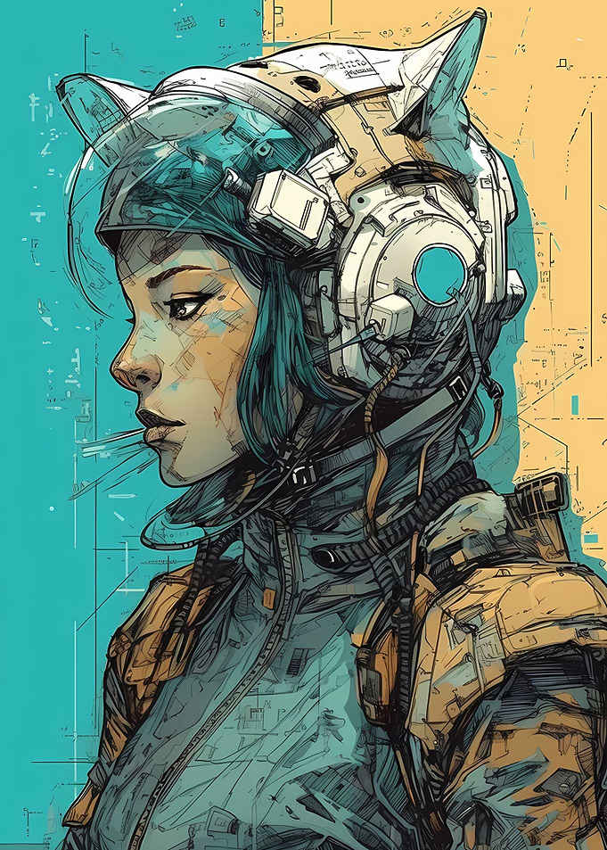 Cat Eared Astronaut Woman