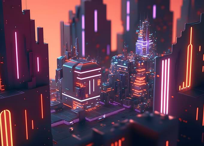 Cyberpunk neon city