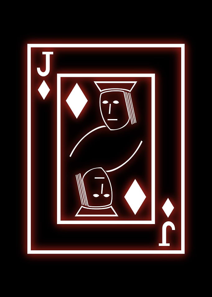 poker cards neon edits