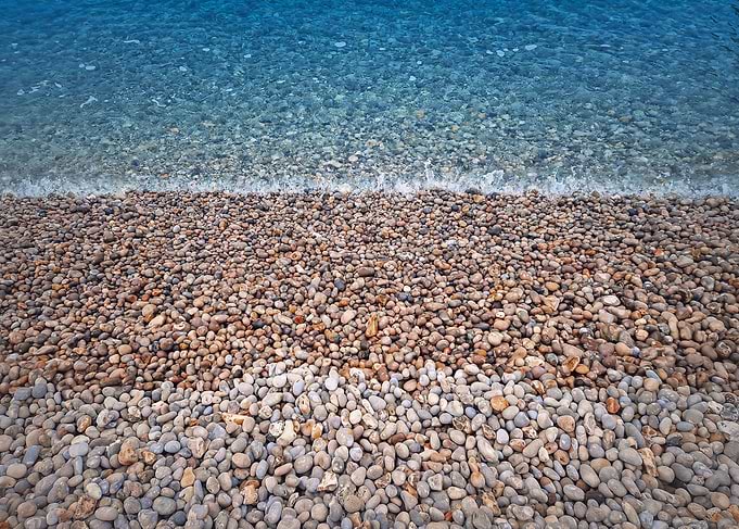 Pebble rocks beach