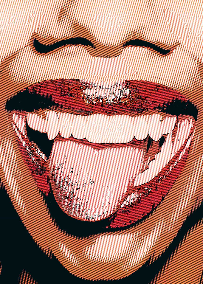 Lips woman closeup vertica
