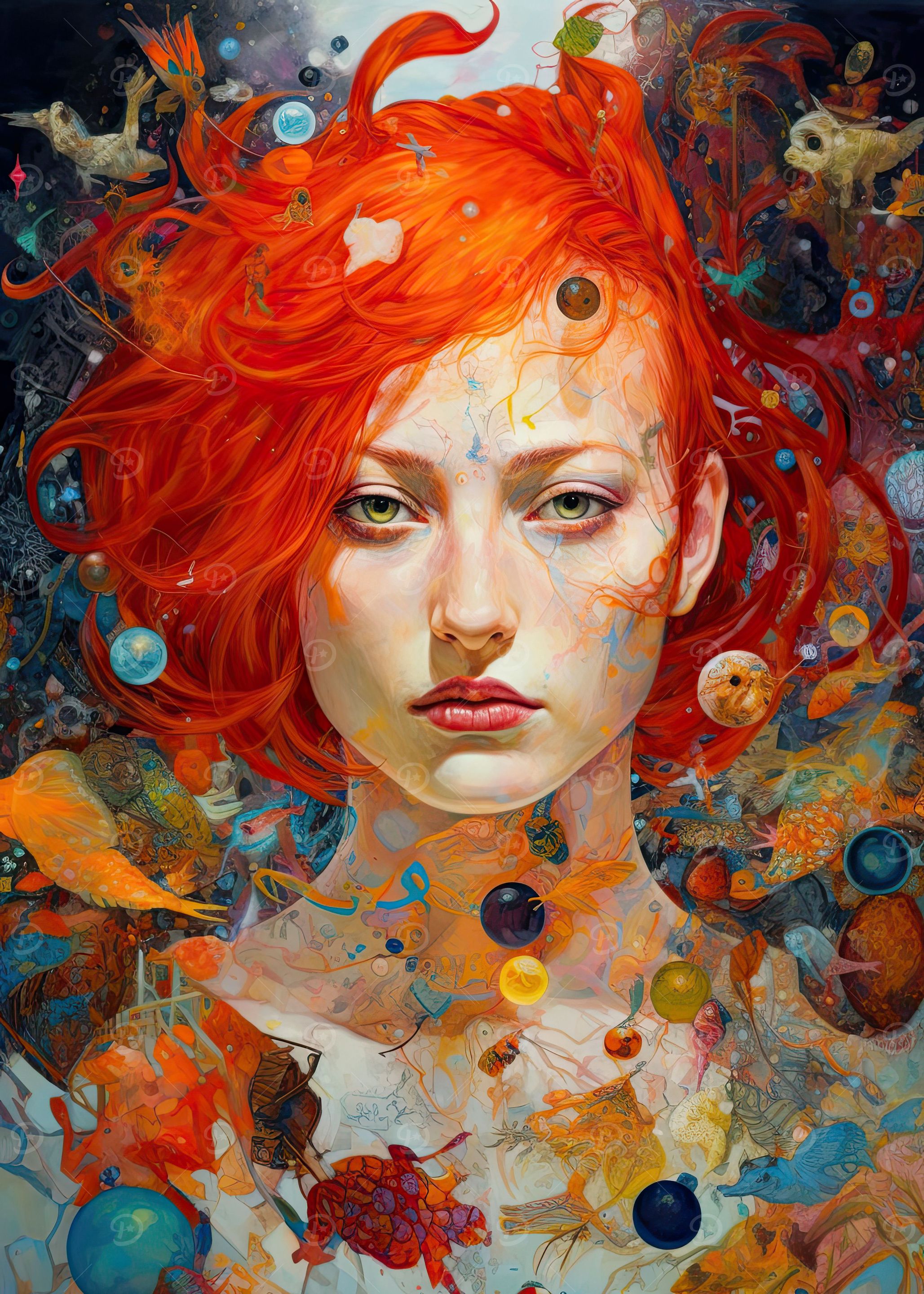 Red hair woman portrait