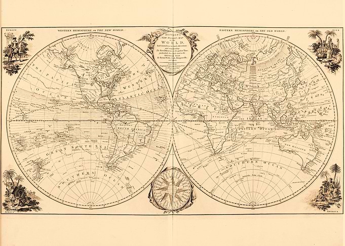 Globe vintage world map