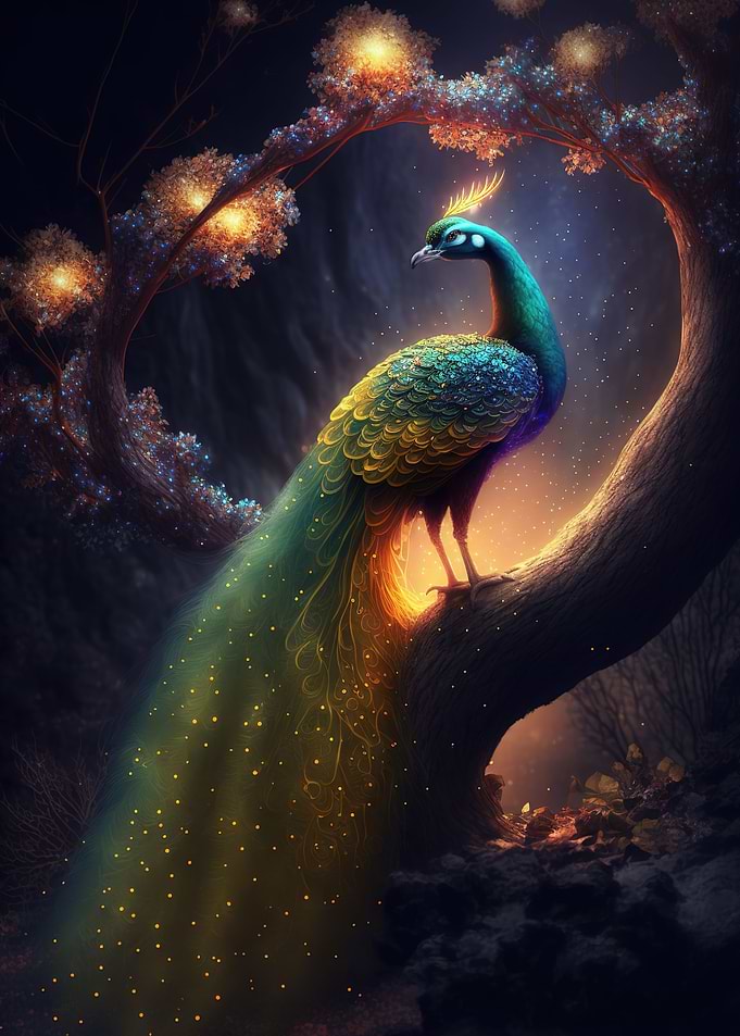 beautiful peacock glow