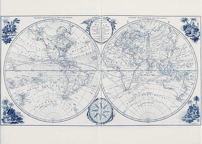 Vintage globe world map