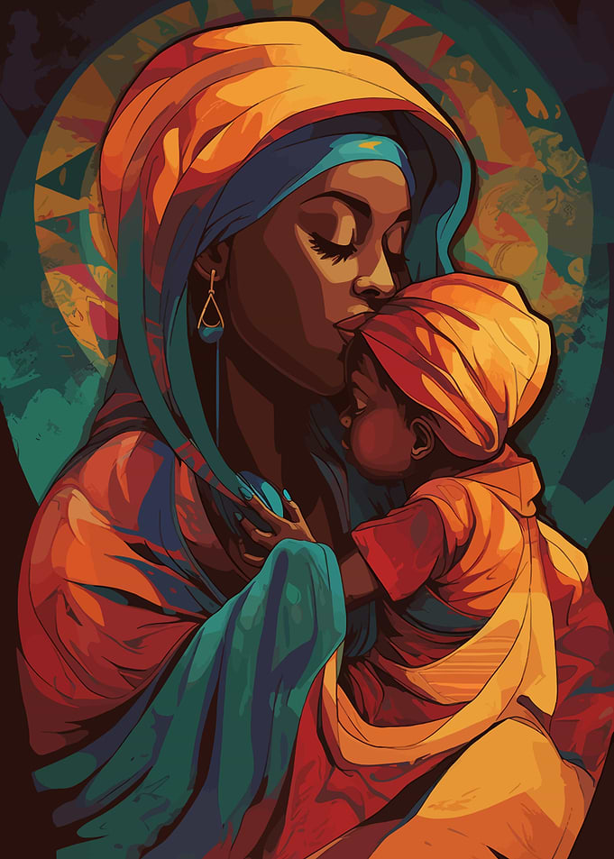 Black Mother Abstract
