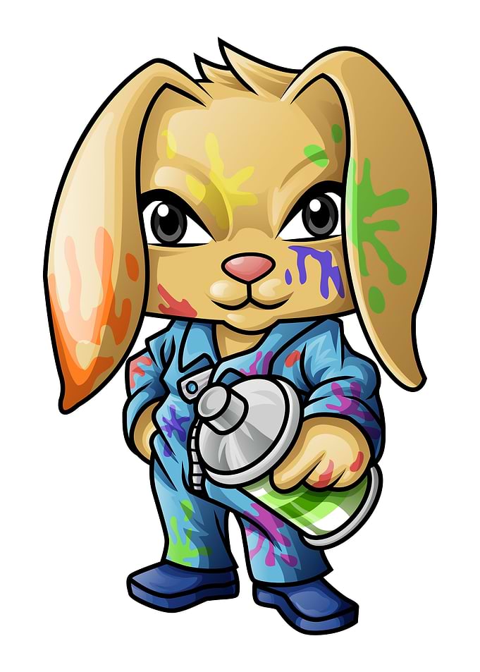 Graffiti rabbit cartoon