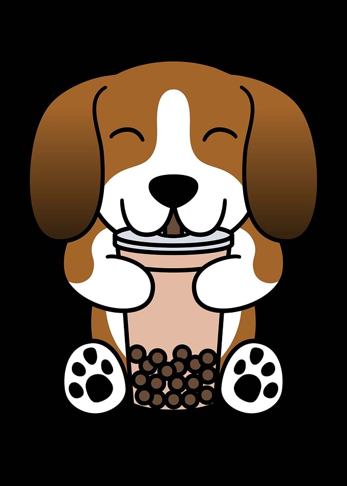 Basset Hound Bubble Tea