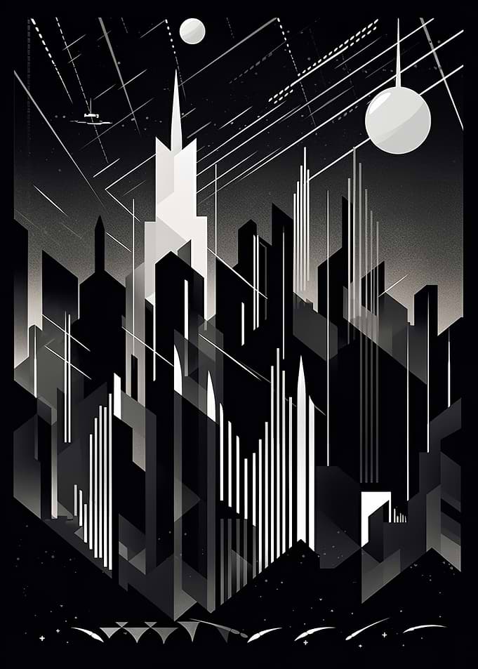 Black and white Skyline