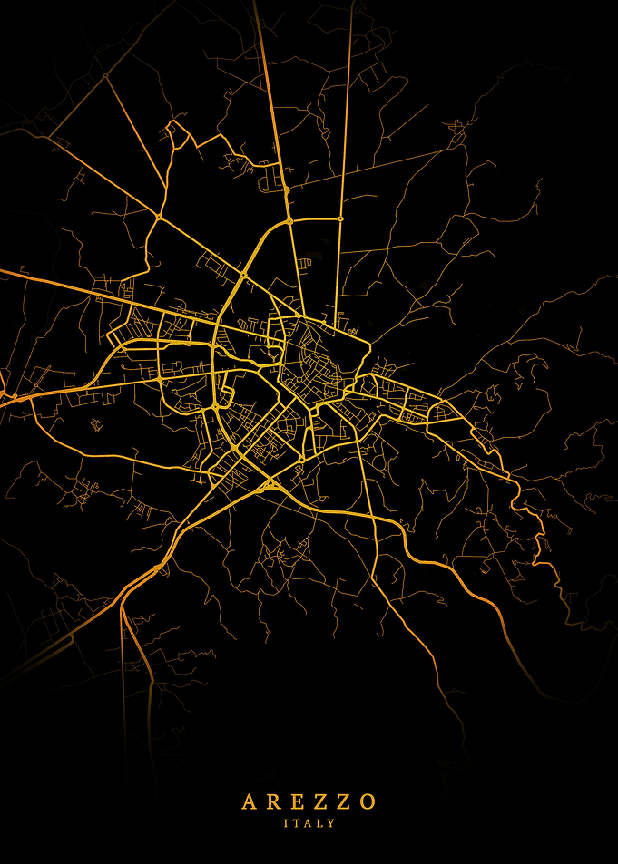Arezzo City Map Gold