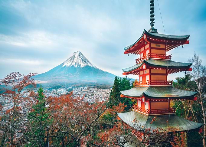 Fuji mountain at spring
