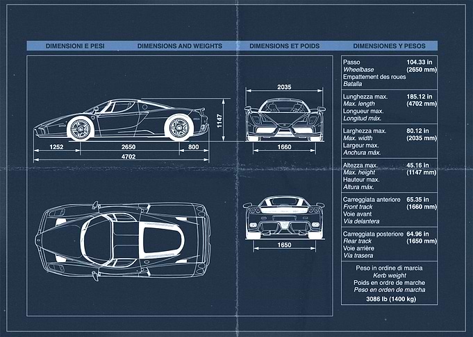 Ferrari Enzo Dimensions