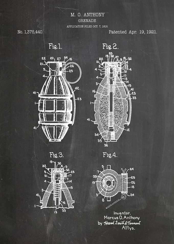 Grenade patent 1921