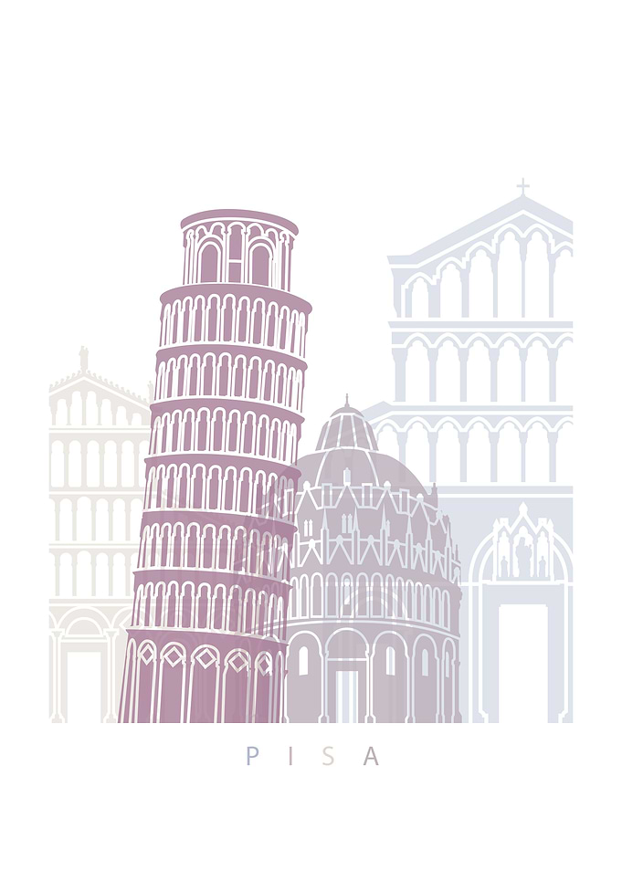 PISA SKYLINE POSTER PASTEL