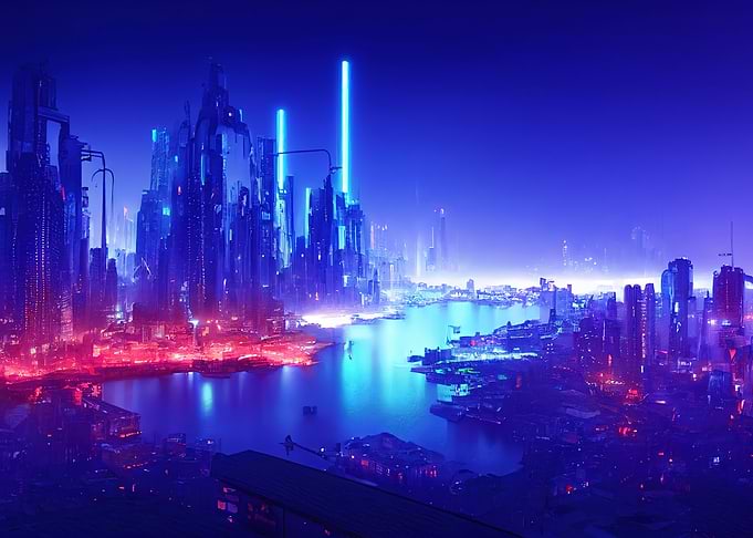 Cyberpunk neon city