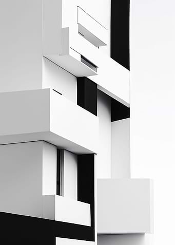 White and black building