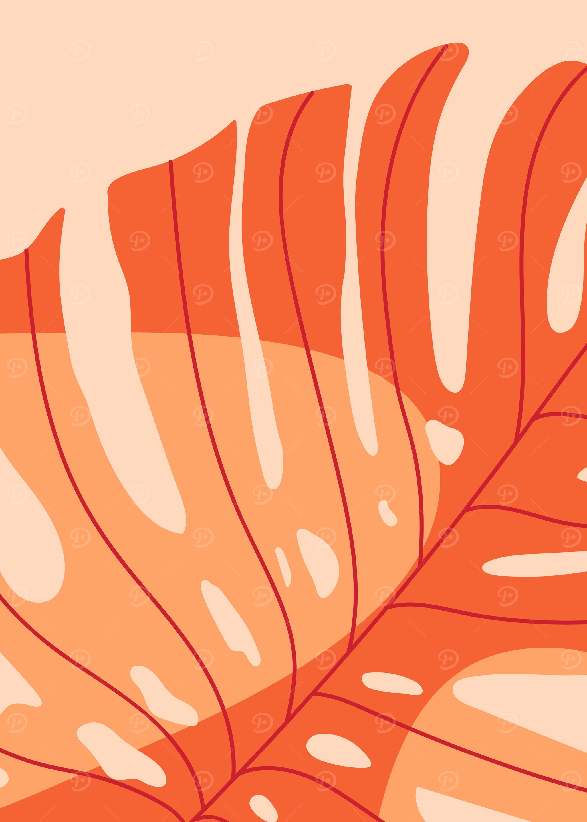 Orange Monstera Delight
