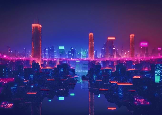 Cyberpunk neon city