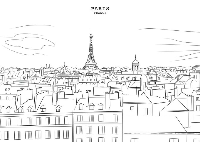 Paris France Drawing