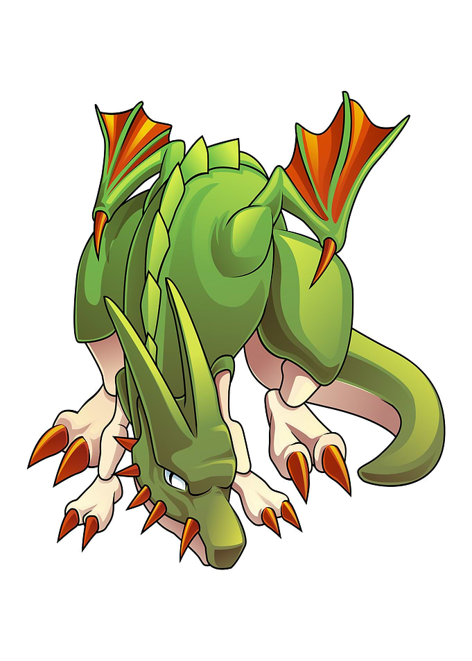 Evil dragon cartoon