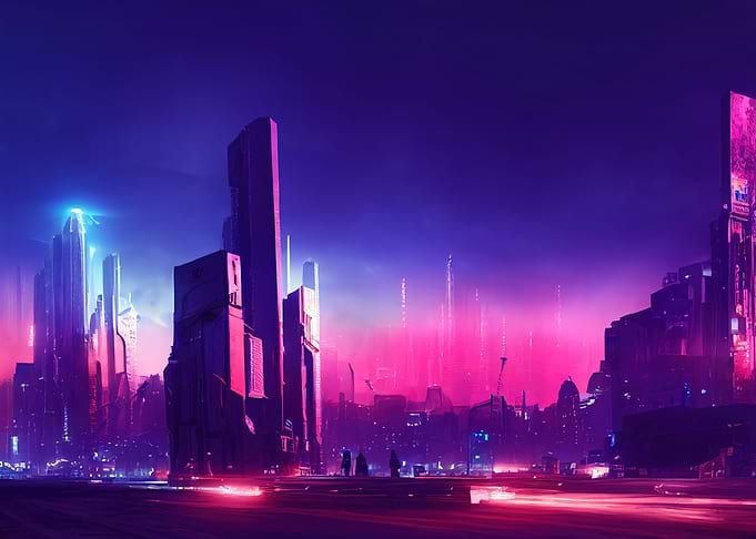 Cyberpunk neon city