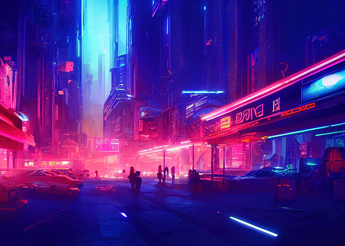 Cyberpunk neon city