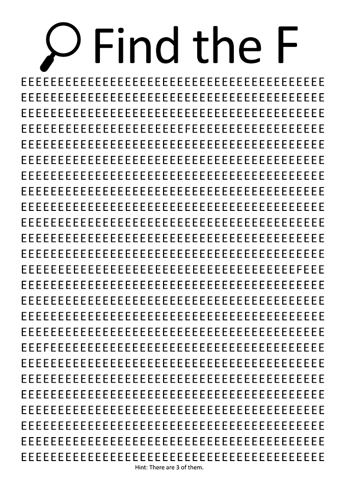 Find the F in E