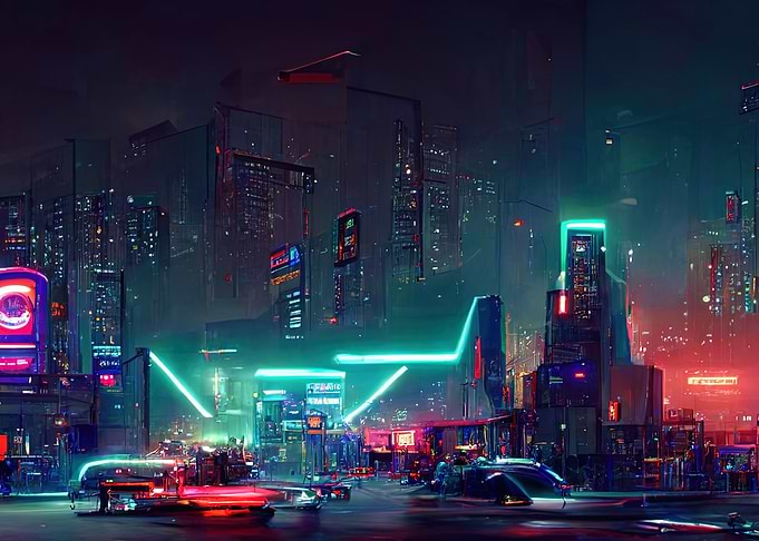 Cyberpunk neon city