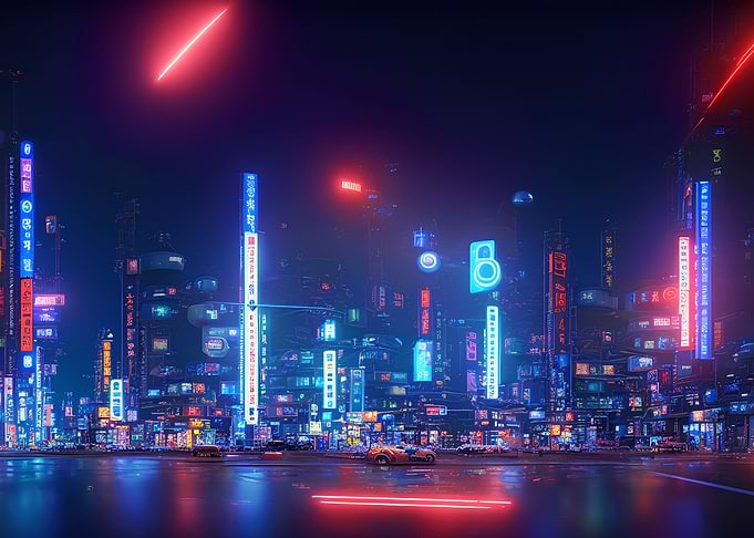 Cyberpunk neon city