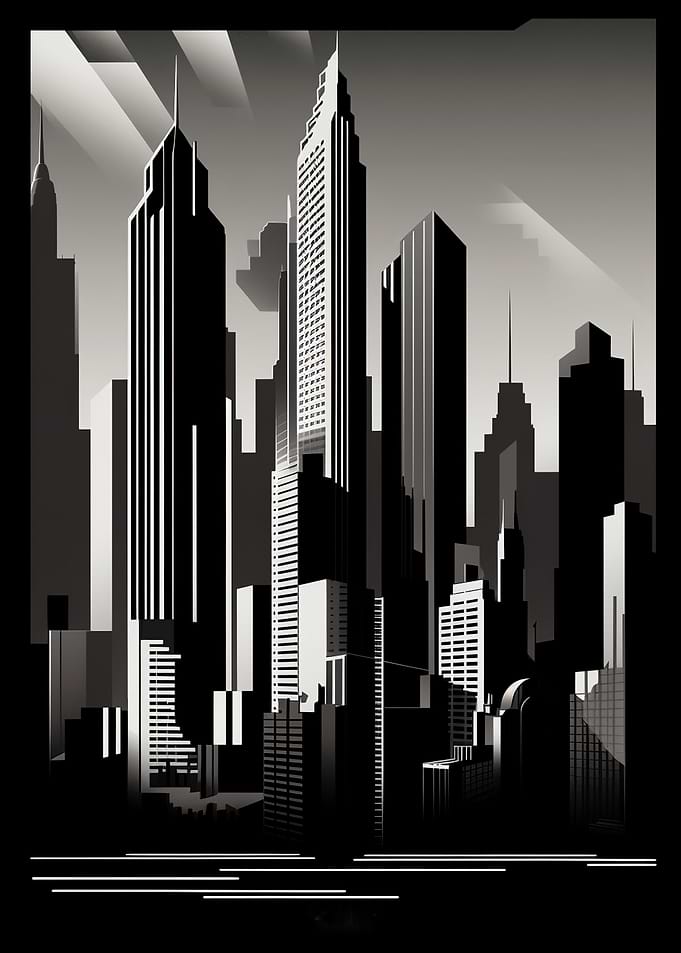 Grey City Skyline
