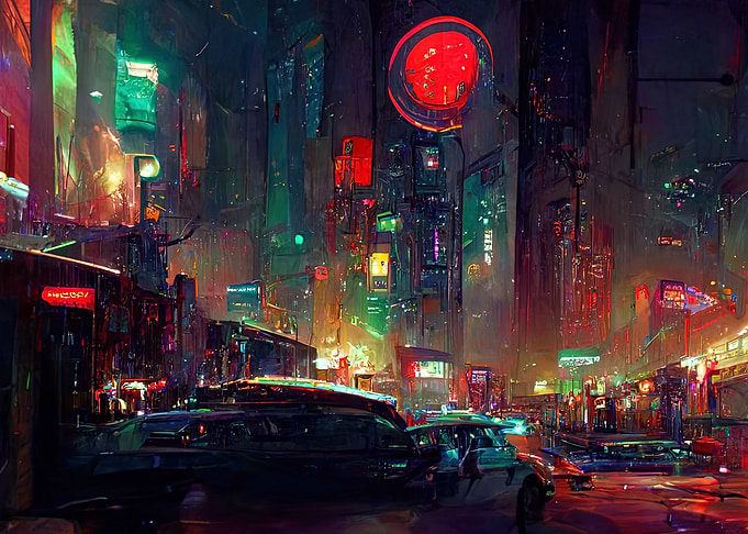 Cyberpunk neon city