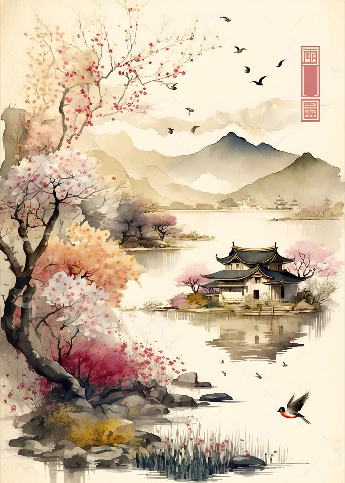 Vintage Asian Landscape
