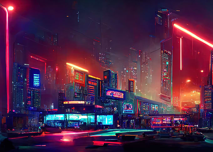 Cyberpunk neon city