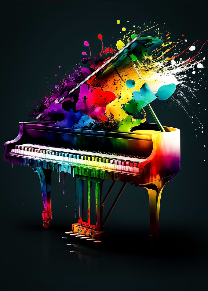 piano colorful