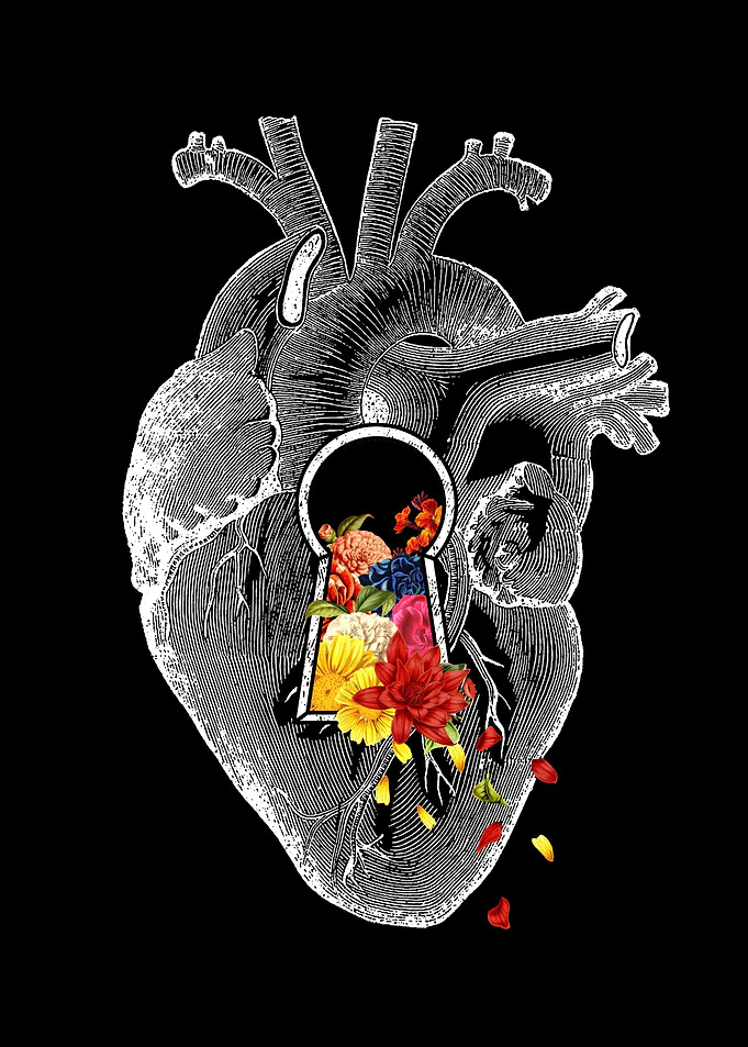 Keyhole Flower Heart