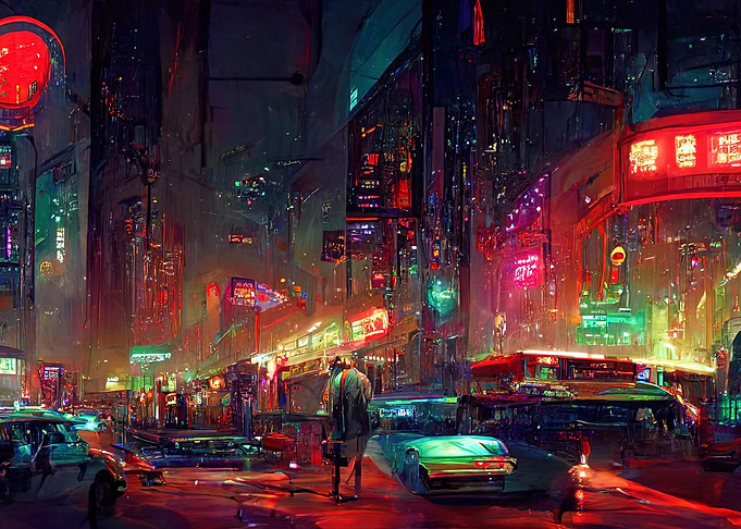 Cyberpunk neon city
