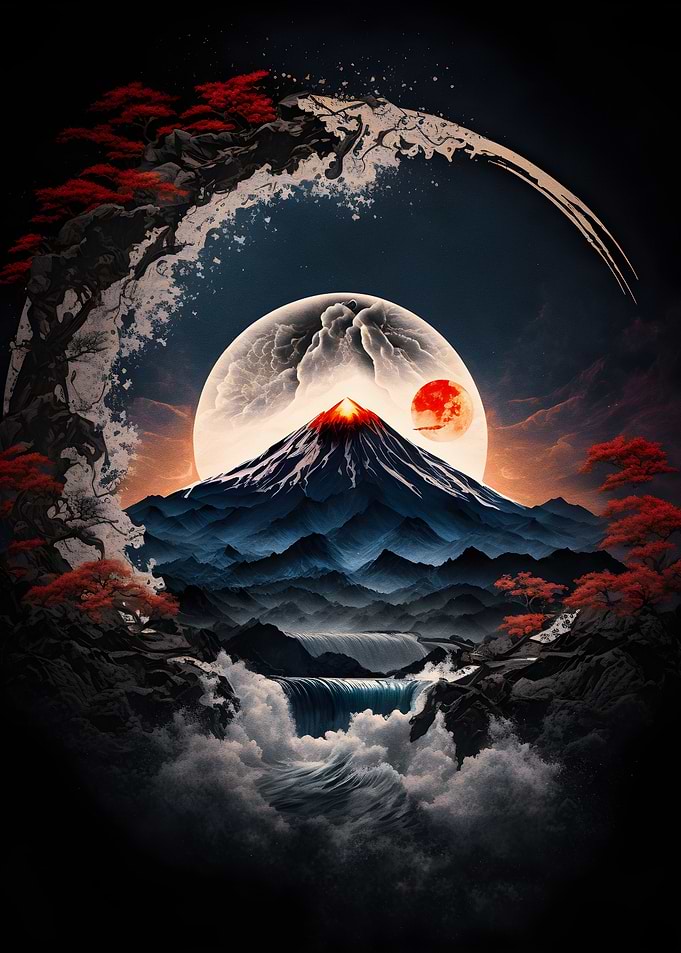 Moonlight Mt Fuji