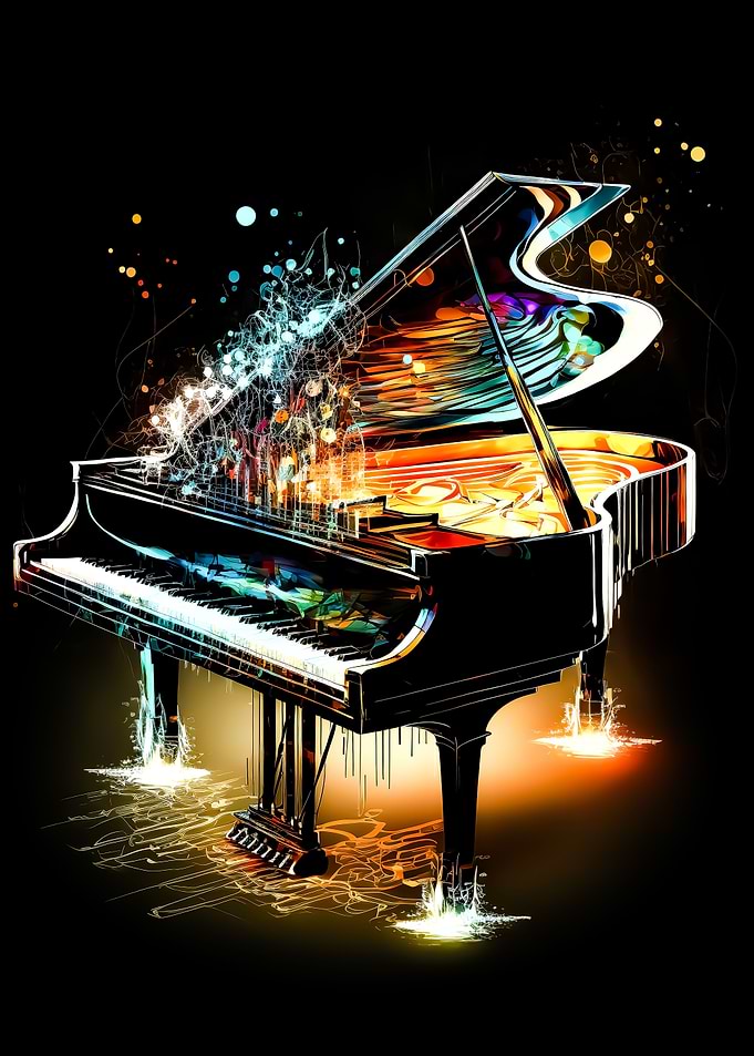 piano colorful