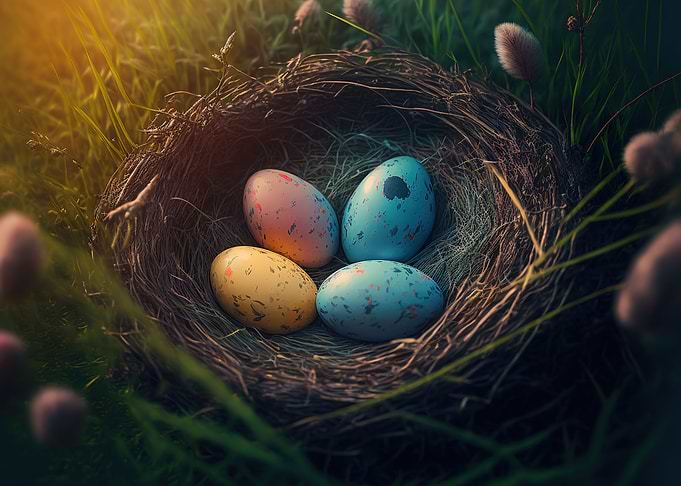 Glowing easter eggs