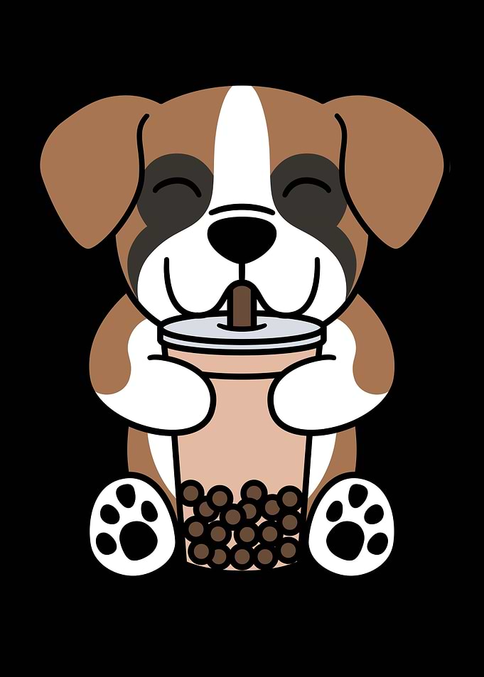 Boxer Dog Bubble Tea