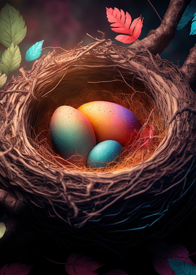 Glowing easter eggs