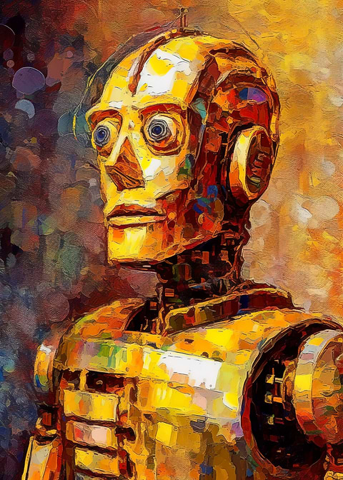 Robotic Dreams in Cubism — living room metal wall art