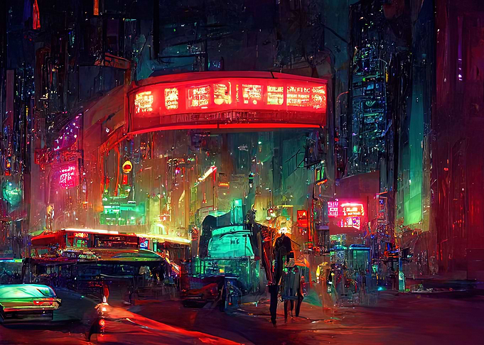 Cyberpunk neon city