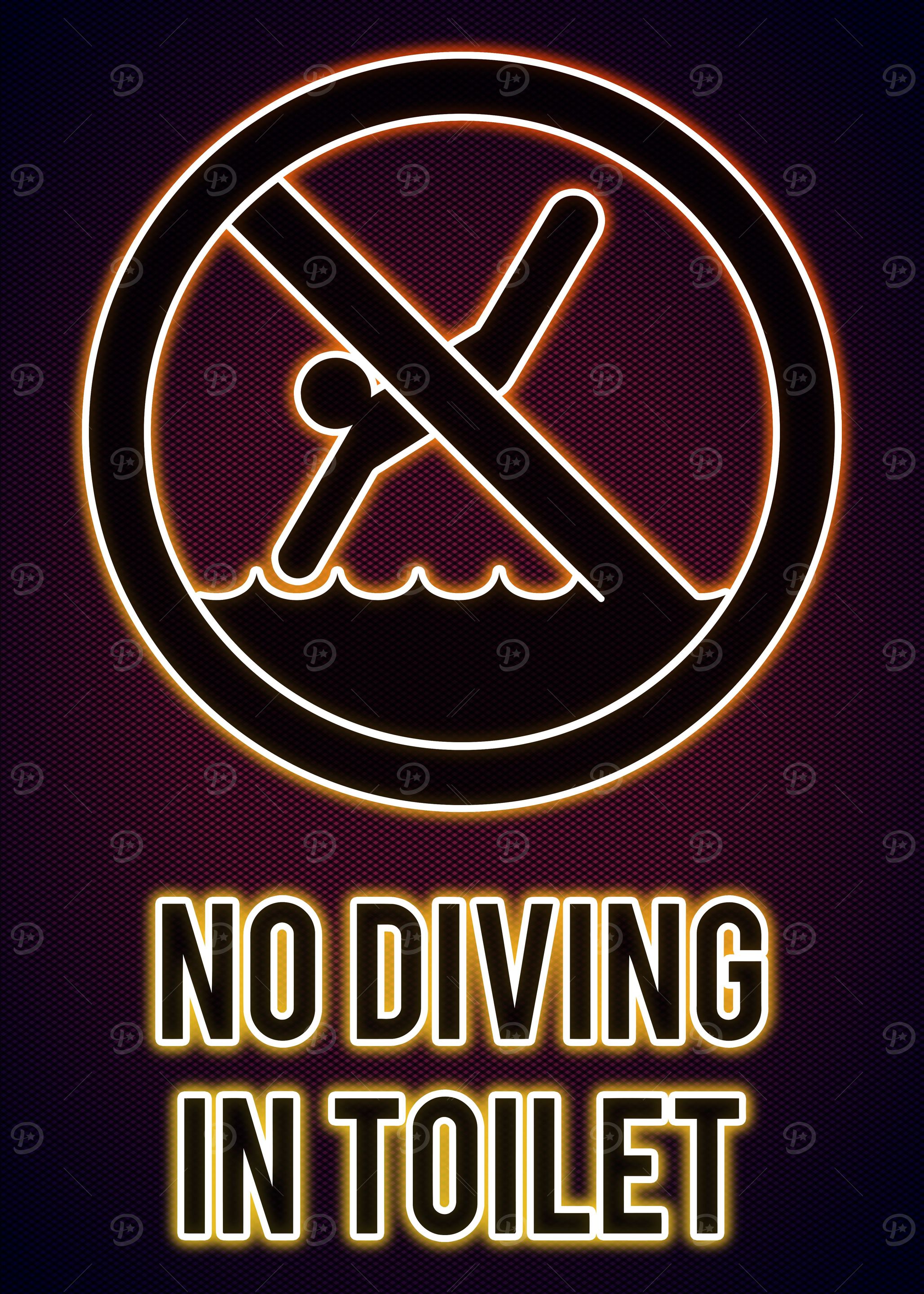 Funny Bathroom Neon Poster