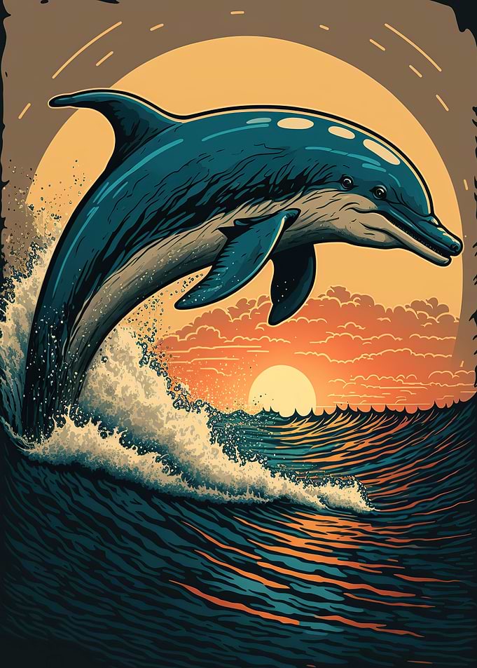 Dolphin surfing